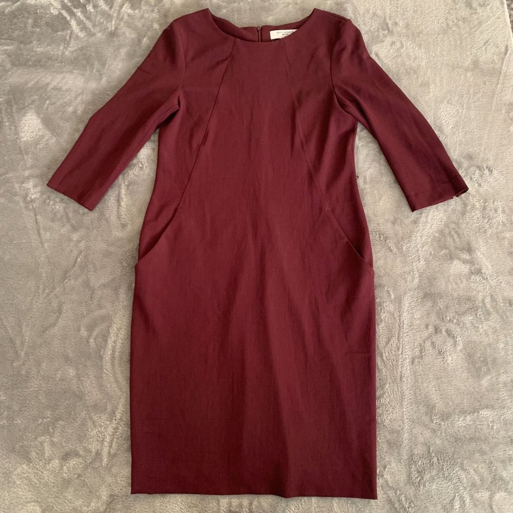 M.M. LaFleur Etsuko Shift Dress *No Belt size 8 Shift Burgundy
